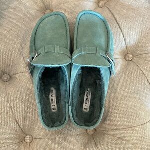 Birkenstock Buckley teal clogs